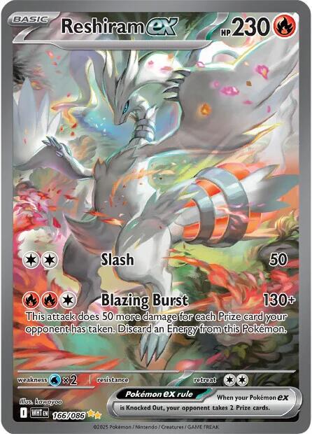 White Flare Reshiram ex Pokémon card
